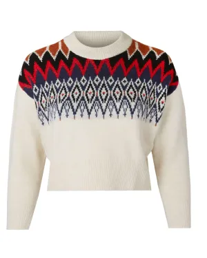 Aspen Fairisle Sweater | Beige / Navy
