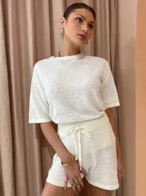 Assembly Label Lea Knit Tee in Antique White
