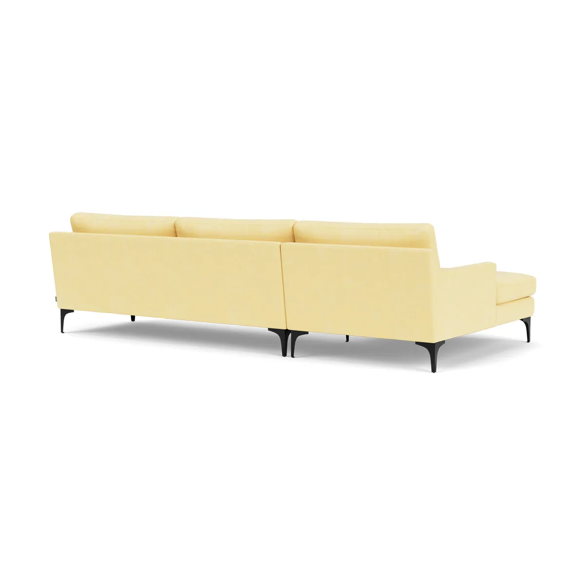 Astha Fabric Left Chaise Sofa (Black Metal, Sun)