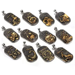 Astrology Zodiac Signs Symbols Gold Plated Pendants and Neclases For Men and Women