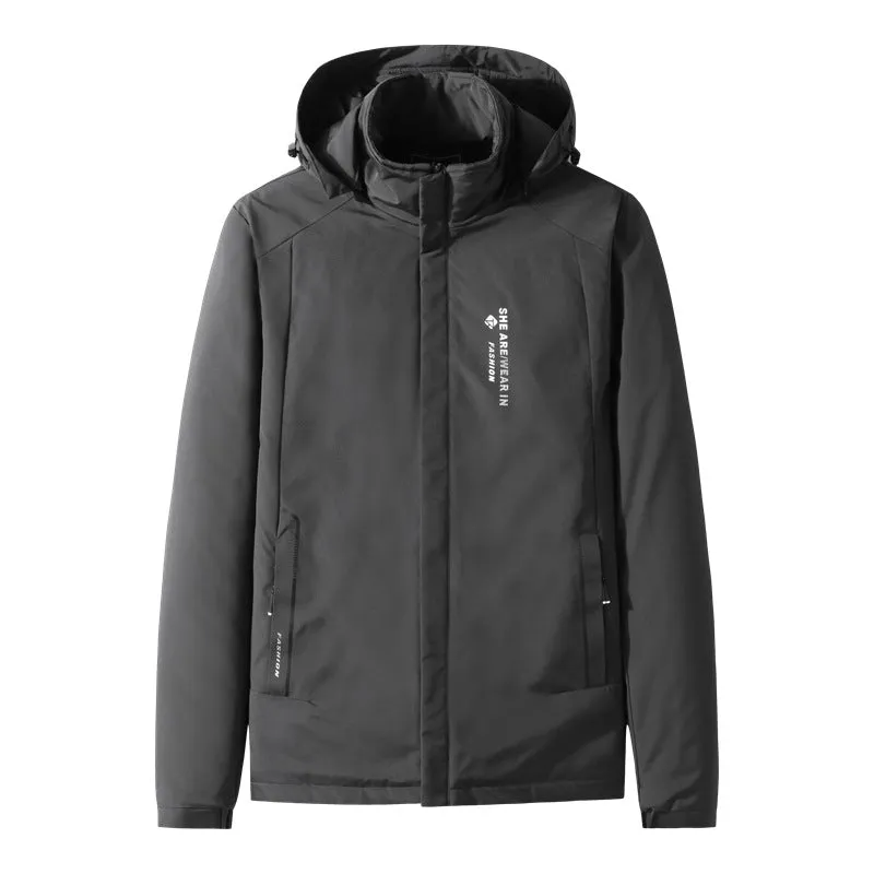 Athleisure Stand-up Collar And Hooded Padded Cotton Jacket