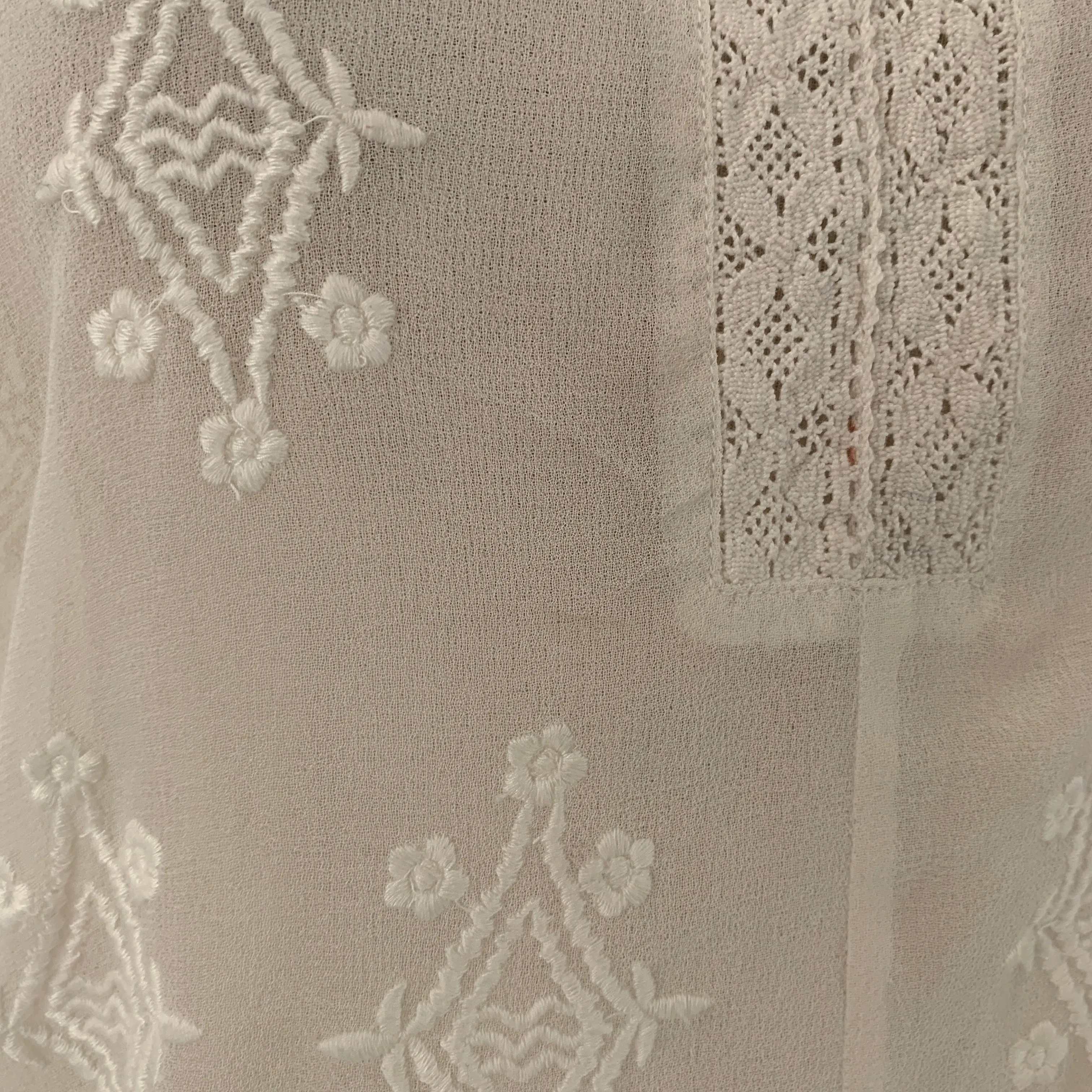 Atmosphere Cream Sheer Peasant Top | Pre Loved |