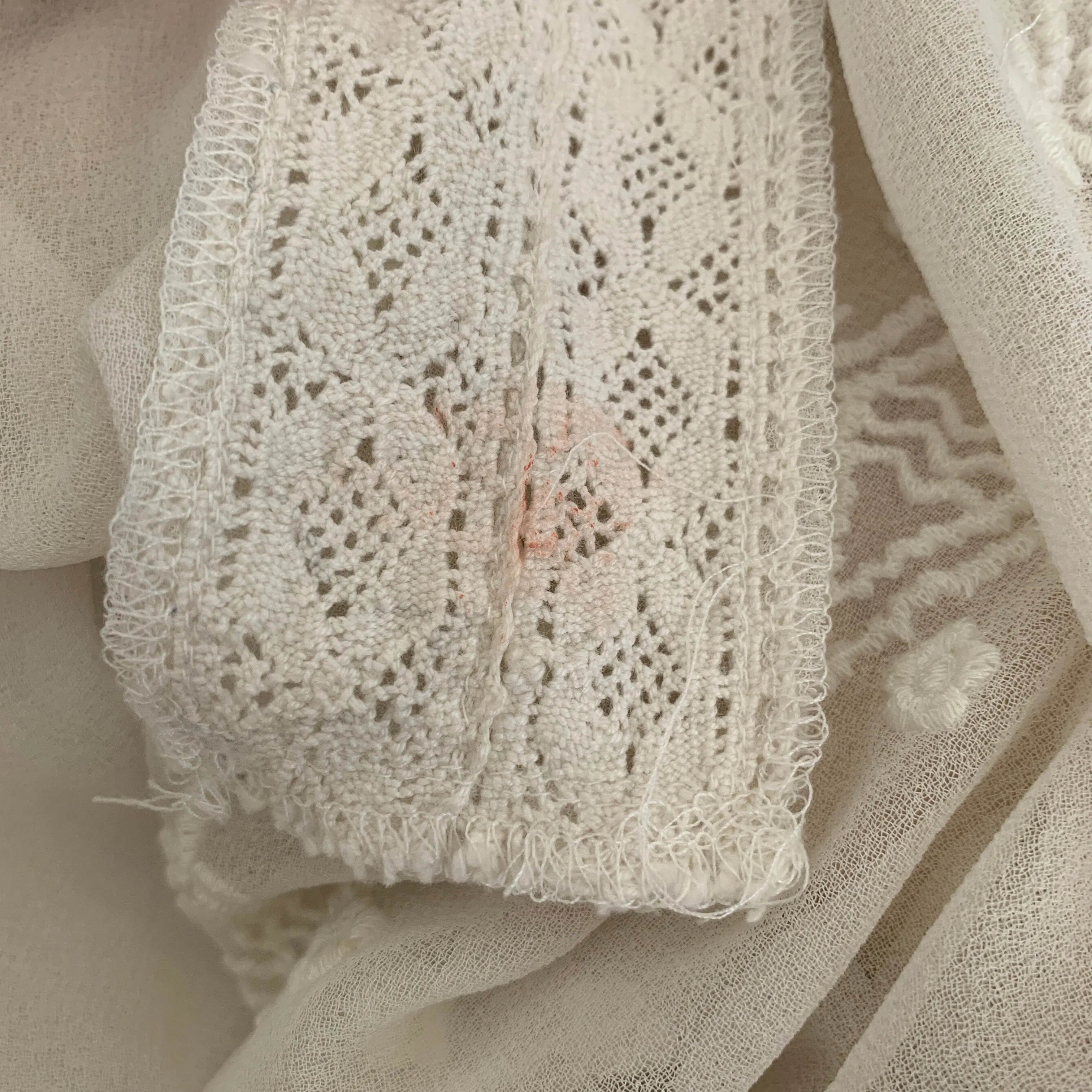 Atmosphere Cream Sheer Peasant Top | Pre Loved |