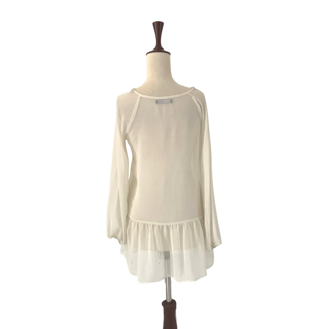 Atmosphere Cream Sheer Peasant Top | Pre Loved |