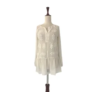 Atmosphere Cream Sheer Peasant Top | Pre Loved |