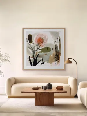Aussie Florals Orange I Framed Art Print