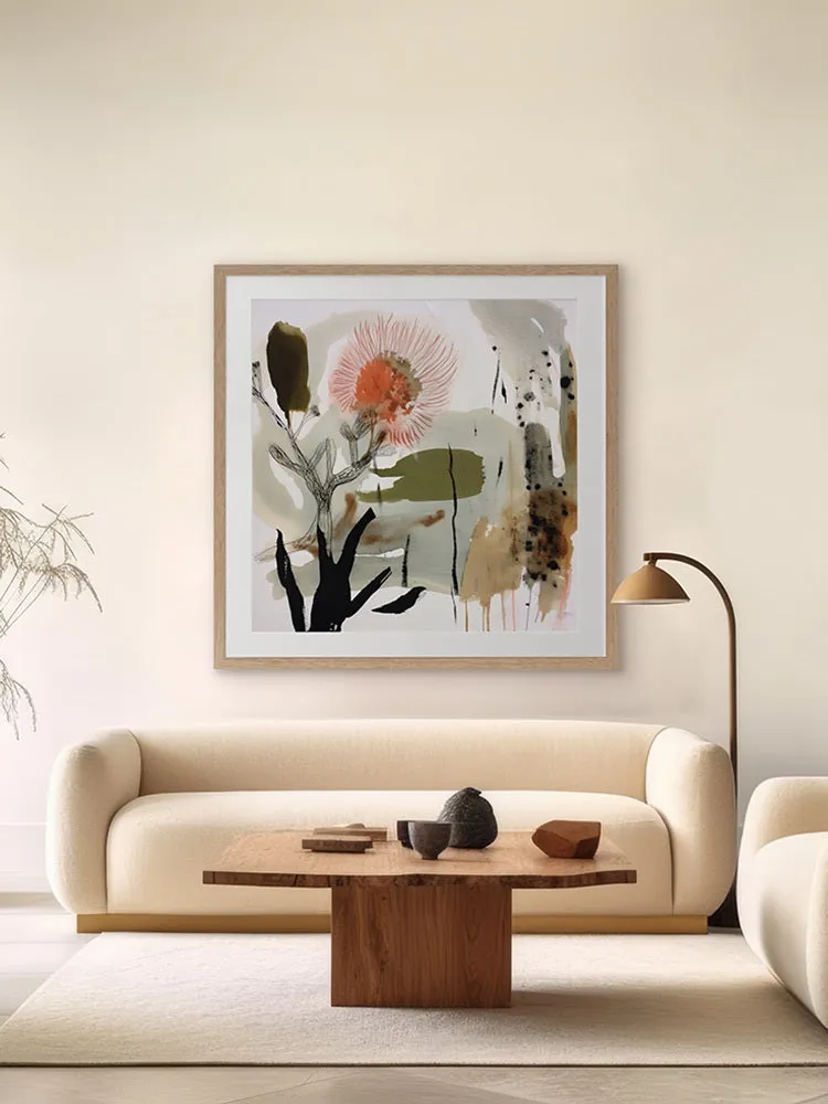 Aussie Florals Orange I Framed Art Print