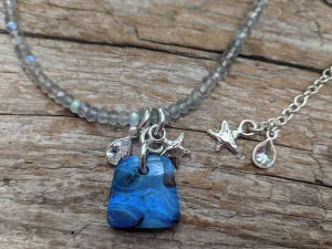 Australian Koroit Opal & Silver Labradorite  Necklace