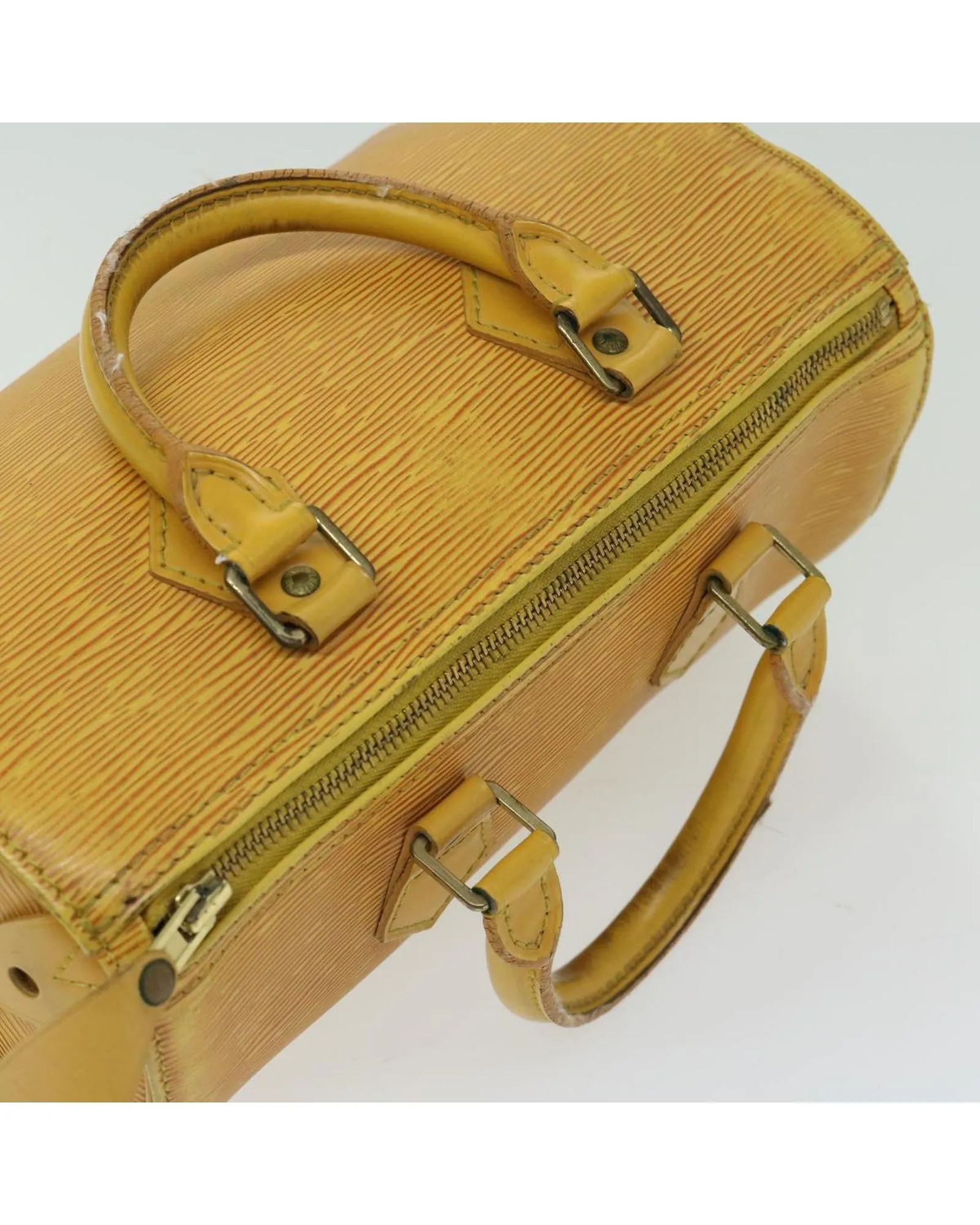 Authentic Epi Speedy 25 Hand Bag in Tassili Yellow