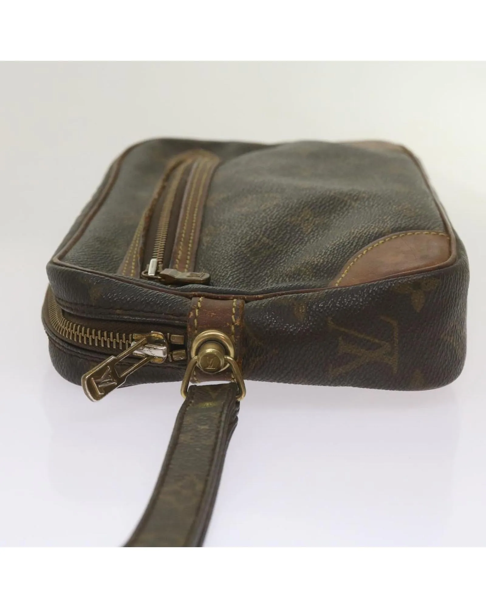 Authentic Monogram Clutch Bag with Dragonne Strap