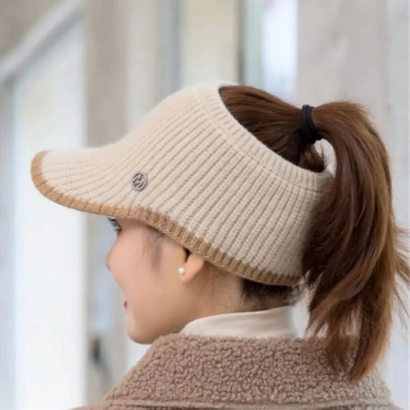Autumn and Winter Knitted Empty Top Outdoor Sports Winter Hats