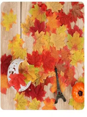 Autumn  fall Leaves,Artificial Autumn Maple Leaves - 50/100/200pcs  Colored Leaf Autumn, Autumn Parties,Art Scrapbooking,Thanksgiving Day