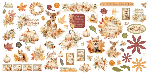 Autumn Greetings Ephemera Set