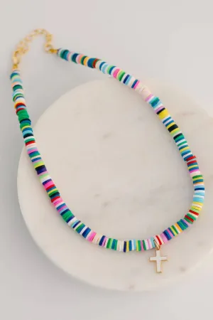 Ava Colorful Kids Cross Necklace