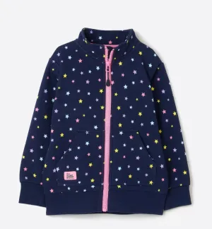 Ava - Full Zip- Navy Star Print