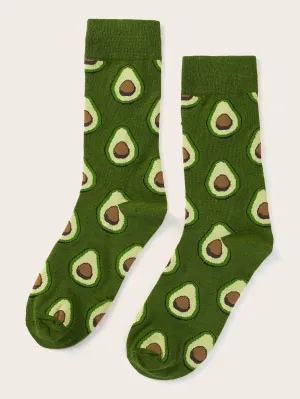 Avocado Pattern Socks Funny Socks for Men Novelty Socks Funky Socks Gift for Him