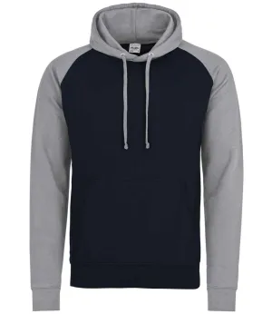 AWDis Baseball Hoodie | Oxford Navy/Heather Grey