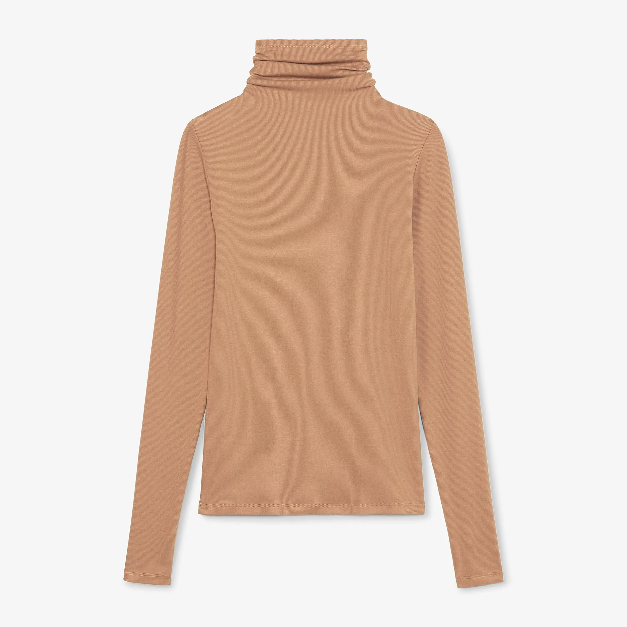 Axam Turtleneck - Ribbed Pima Cotton :: Camel