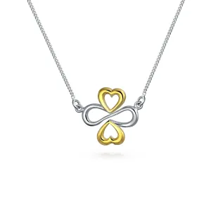 Ayllu Heart Infinity Clover Pendant Necklace For .925 Sterling Silver