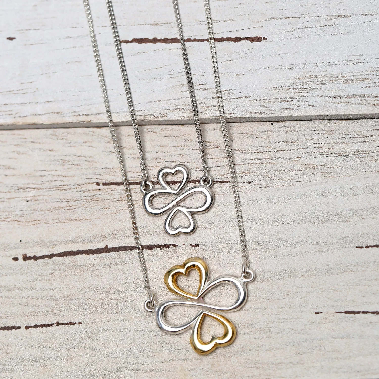 Ayllu Heart Infinity Clover Pendant Necklace For .925 Sterling Silver
