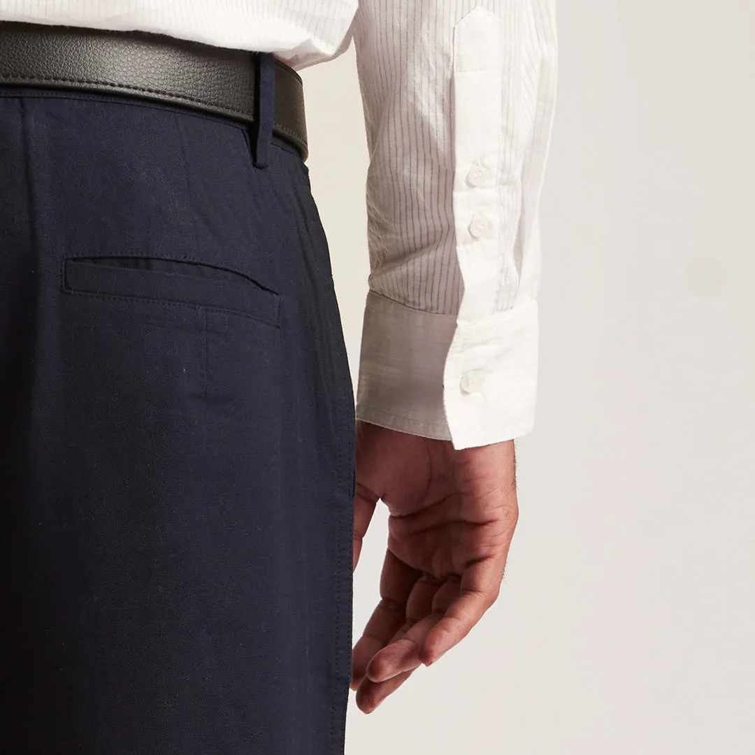 B77 Men's Semi Formal Organic Cotton Straight Trousers