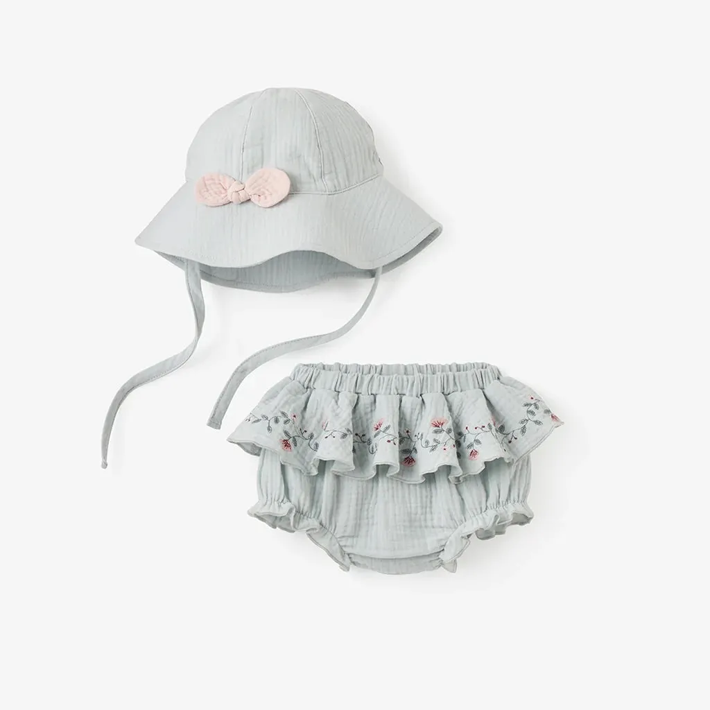 BA - Organic Muslin Bloomer with Sun Hat