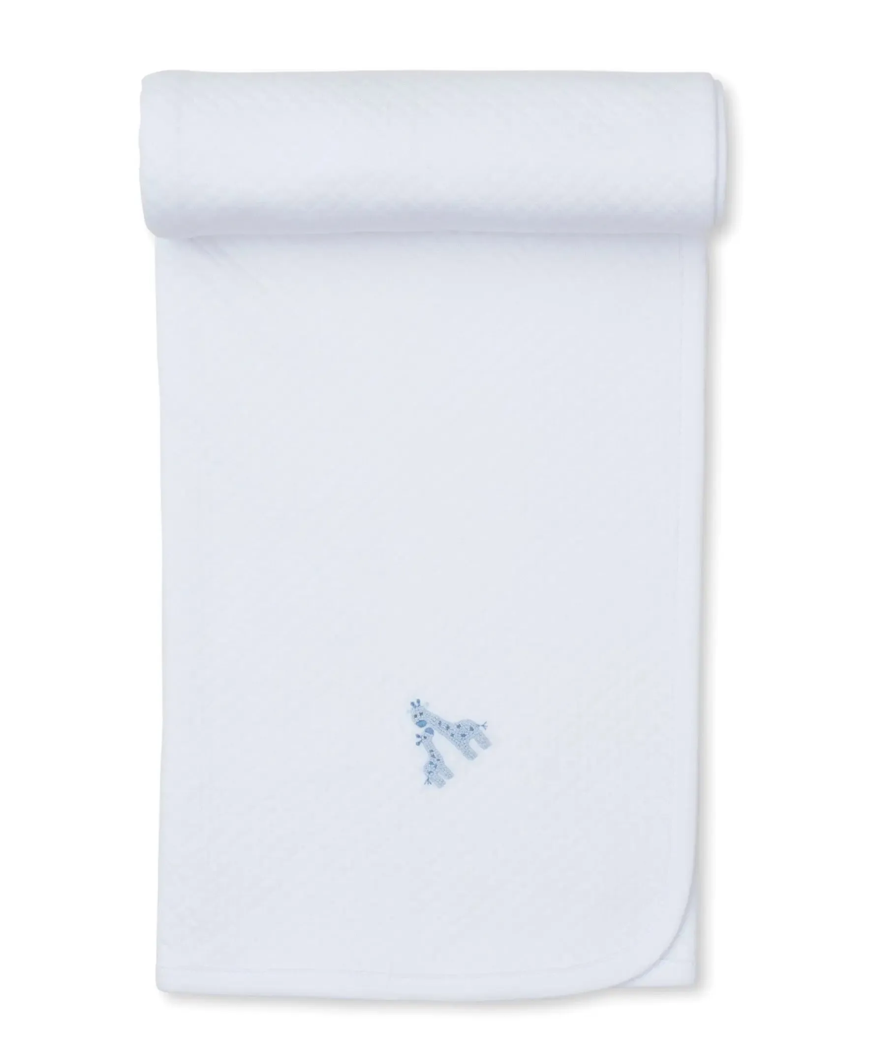 Baby Boys Hand-embroidered Jacquard Receiving Blanket - Premier Giraffe Glee