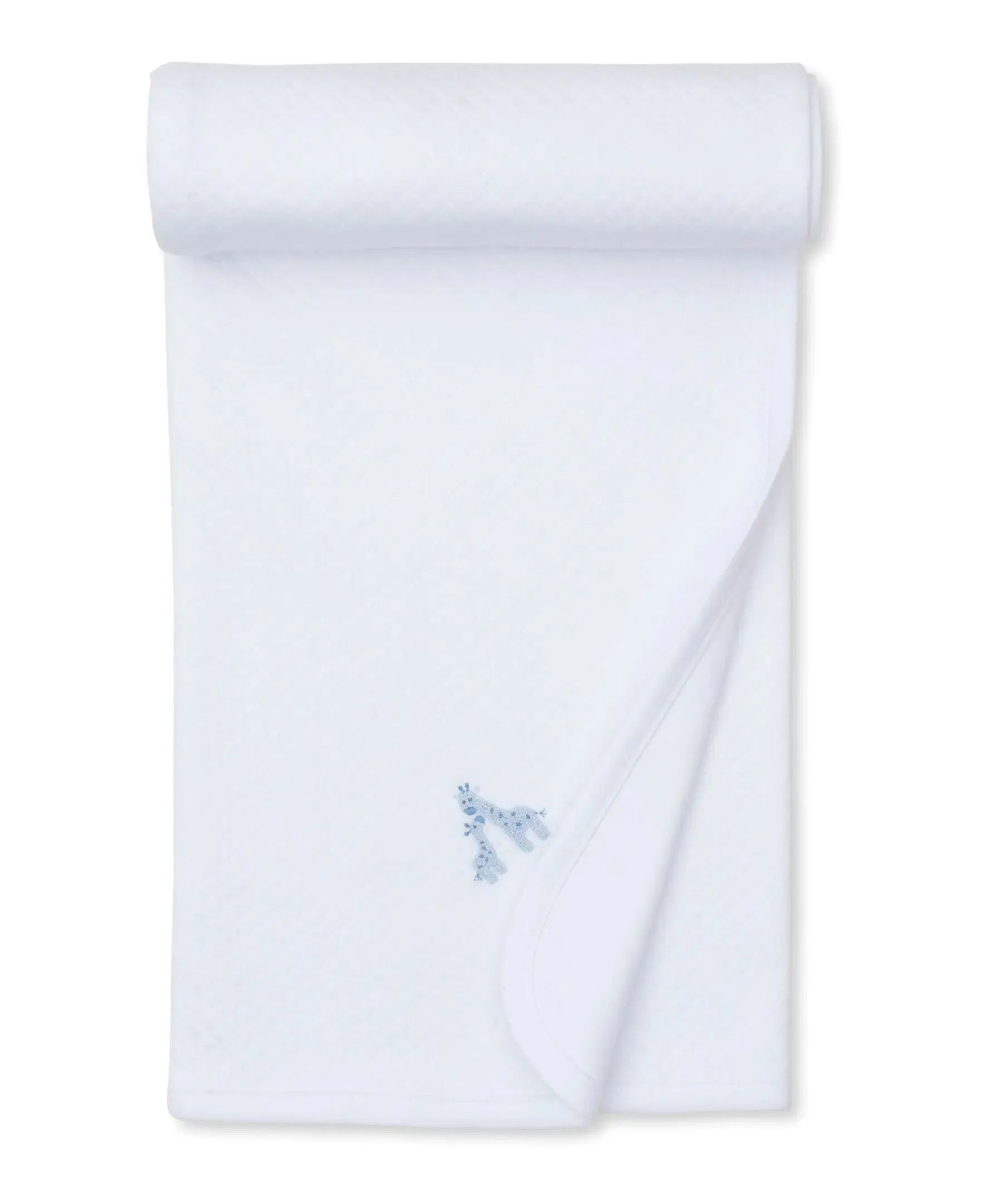Baby Boys Hand-embroidered Jacquard Receiving Blanket - Premier Giraffe Glee