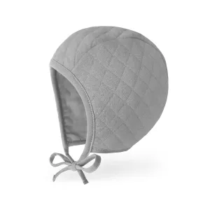 Baby Cozy Quilted Bonnet Cotton Pilot Cap Hat | Gray
