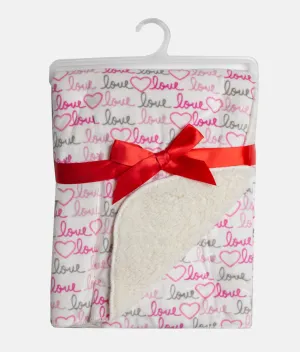 Baby Fleece Blanket - Pink Hearts Print