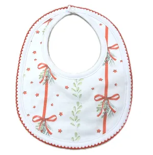 Baby Girl's "Christmas Bows & Mistletoe" Bib