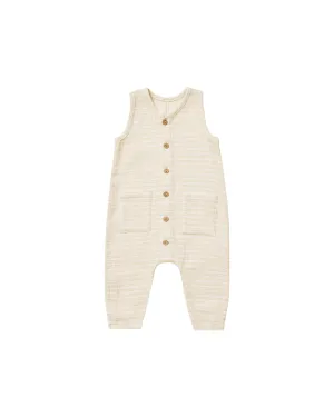 Baby Jumpsuits and Rompers | Sleeveless Pocketed- Lemon Stripe | Quincy Mae