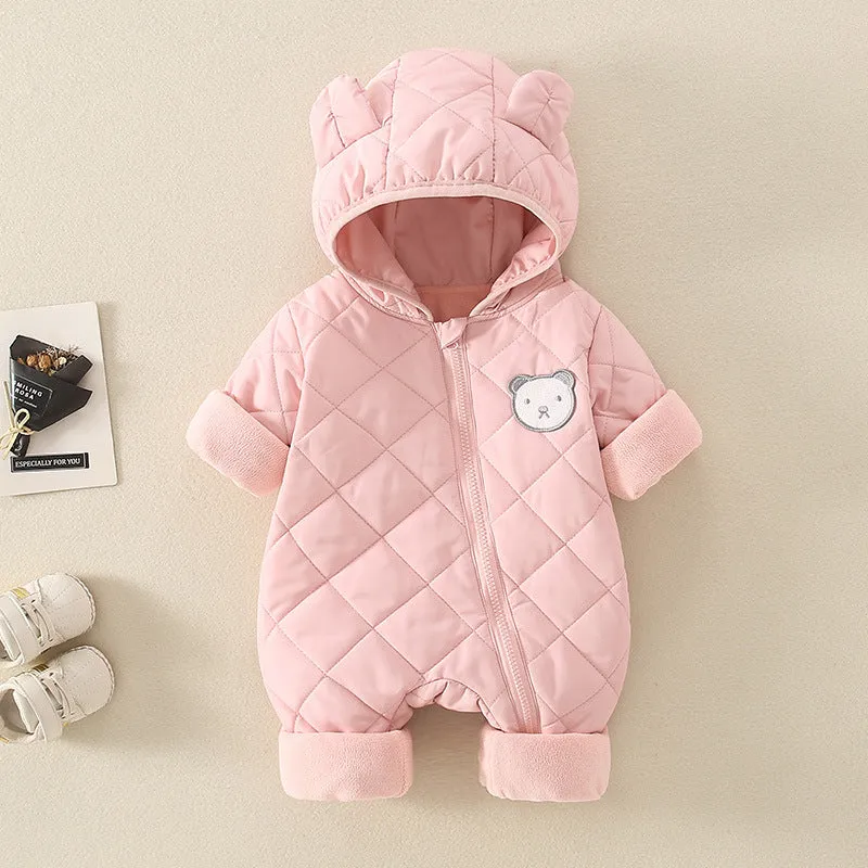 Baby Newborn Jumpsuit Hooded Thicken Winter  Outwear Snowsuit