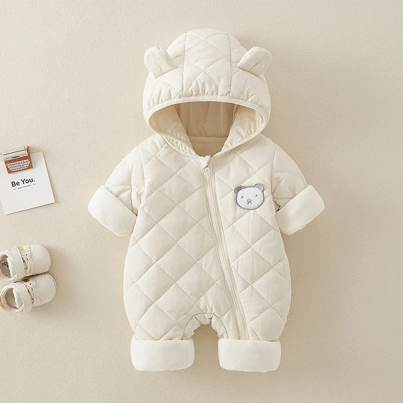 Baby Newborn Jumpsuit Hooded Thicken Winter  Outwear Snowsuit