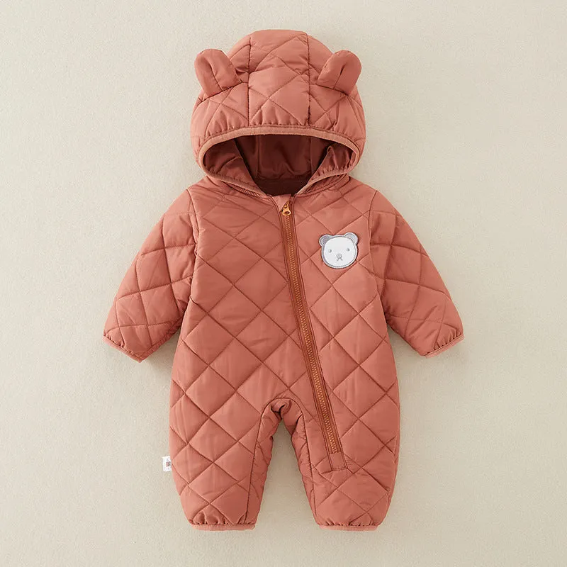 Baby Newborn Jumpsuit Hooded Thicken Winter  Outwear Snowsuit