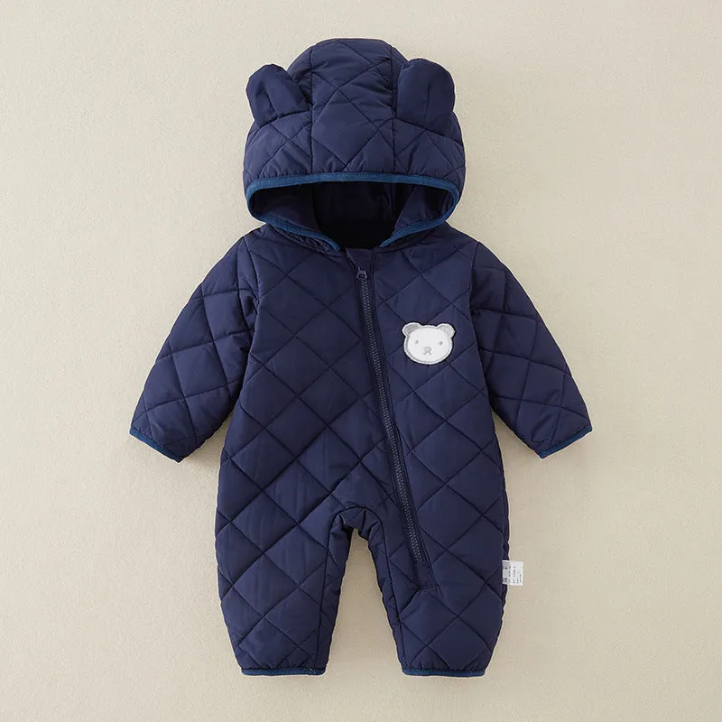 Baby Newborn Jumpsuit Hooded Thicken Winter  Outwear Snowsuit