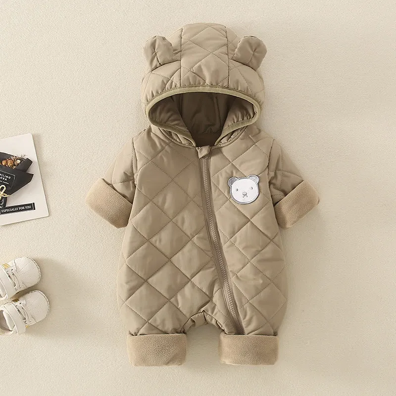 Baby Newborn Jumpsuit Hooded Thicken Winter  Outwear Snowsuit