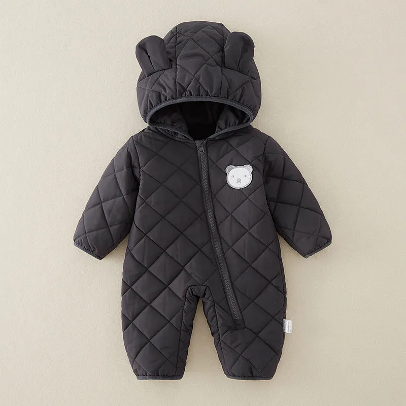 Baby Newborn Jumpsuit Hooded Thicken Winter  Outwear Snowsuit