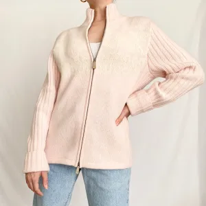 Baby Pink Zip Up Nordic Style Ralph Lauren Wool Sweater (PM)