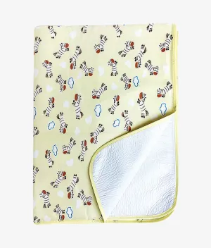 Baby Rubber Sheet - Yellow Zebra Print