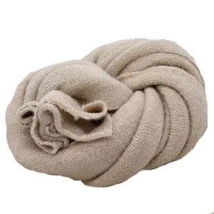 Babymoon Knitted Premium Wool Wrap | Baby Photography Shoot Wrap | Beige