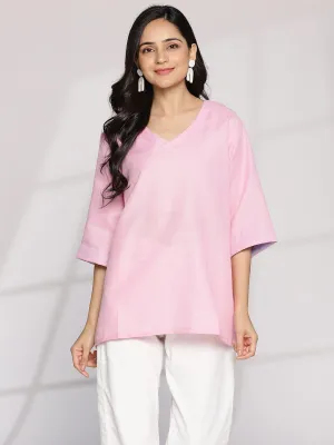 BabyPink CottonSlub CasualTop
