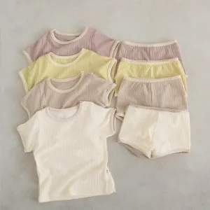 Baby/Toddler Casual Matching T-shirt and Shorts Set (4 Colors)