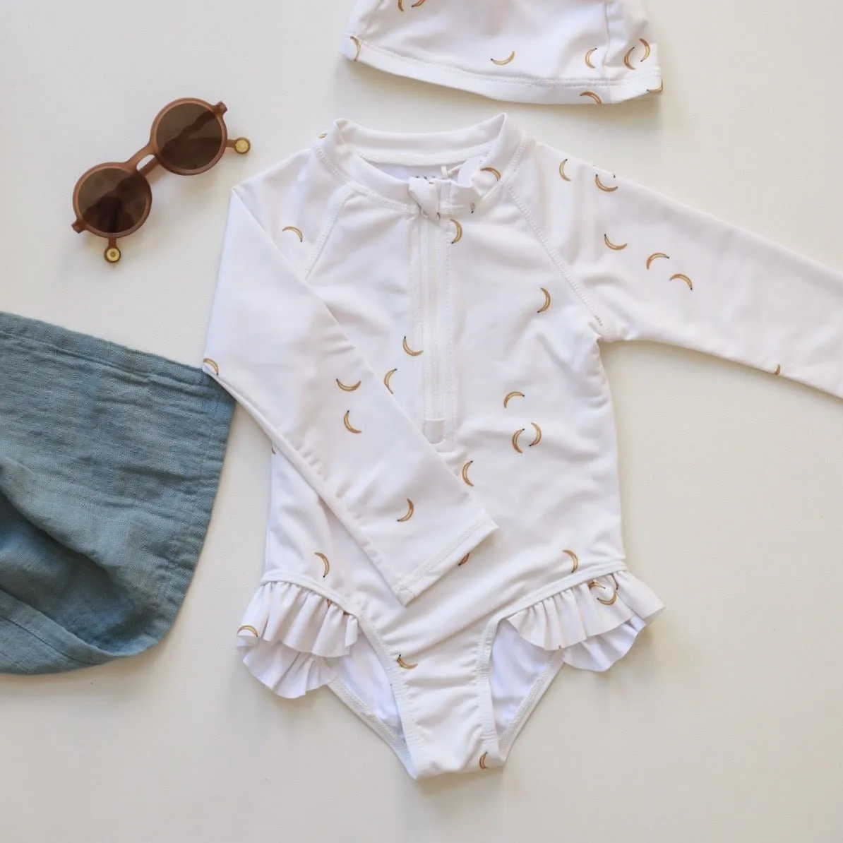 Baby/Toddler Girl Mix Prints Long Sleeve One-Piece Swimsuit (3 Designs)
