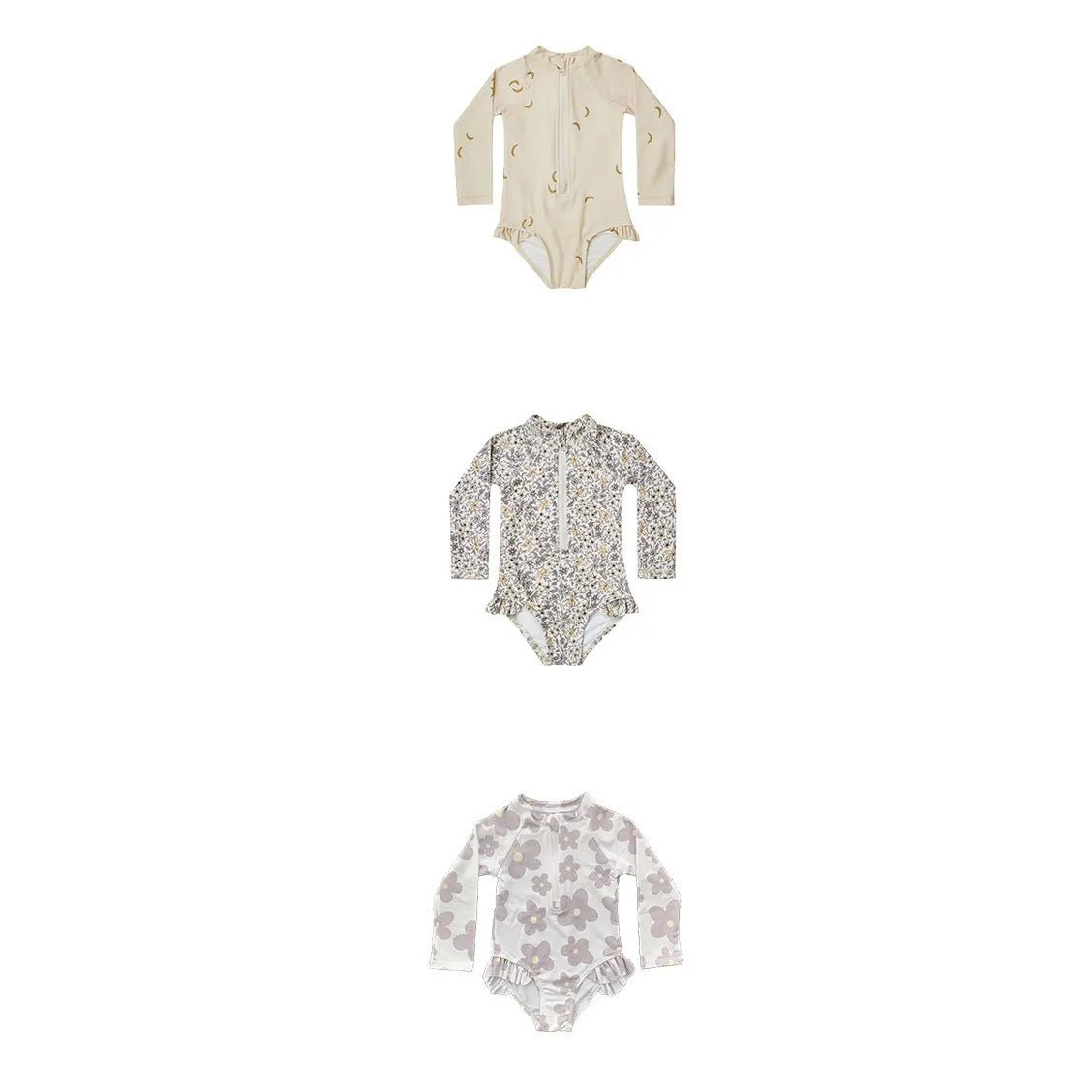 Baby/Toddler Girl Mix Prints Long Sleeve One-Piece Swimsuit (3 Designs)