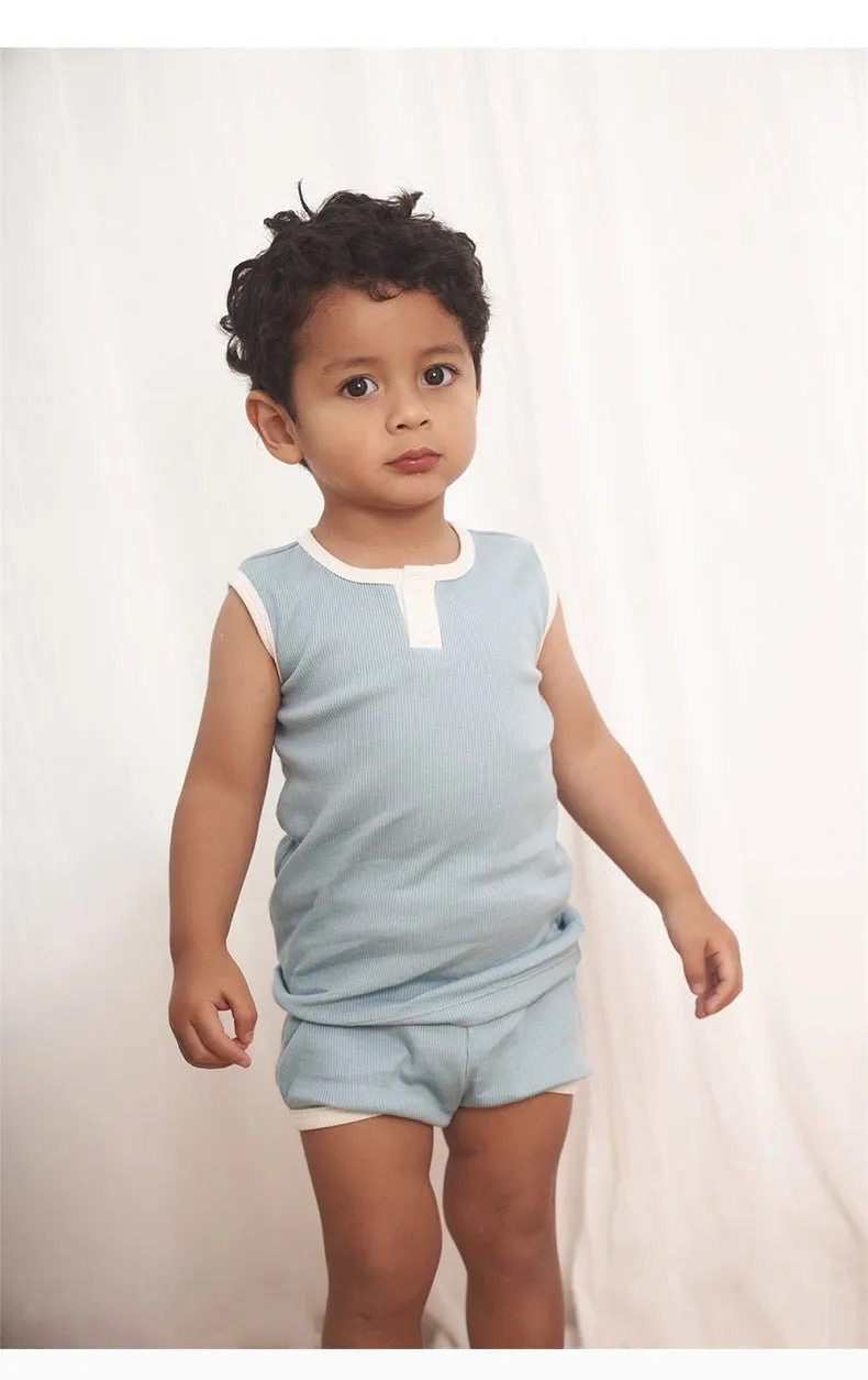 Baby/Toddler's Embroidery Ice Cream Print T-shirt and Shorts