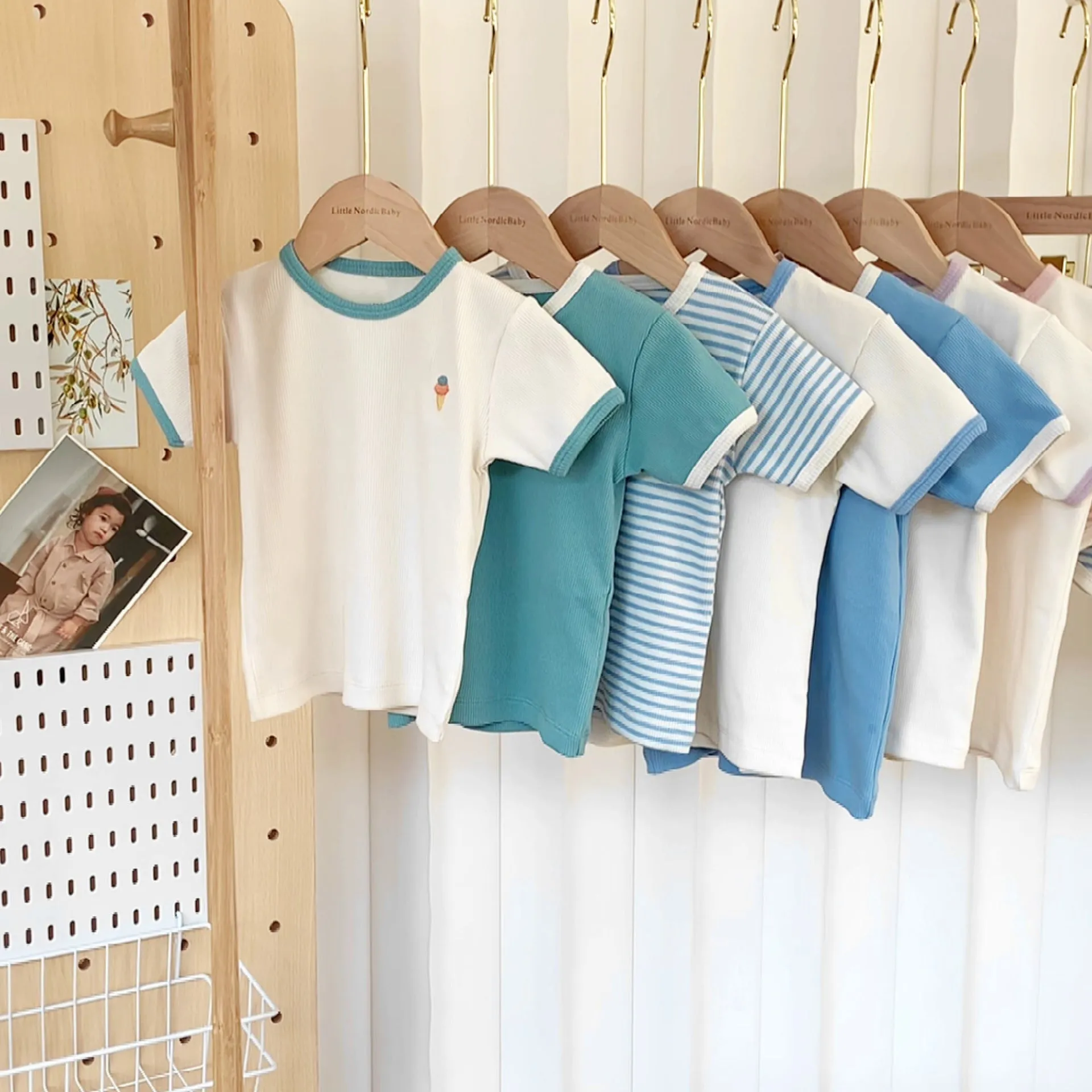 Baby/Toddler's Embroidery Ice Cream Print T-shirt and Shorts