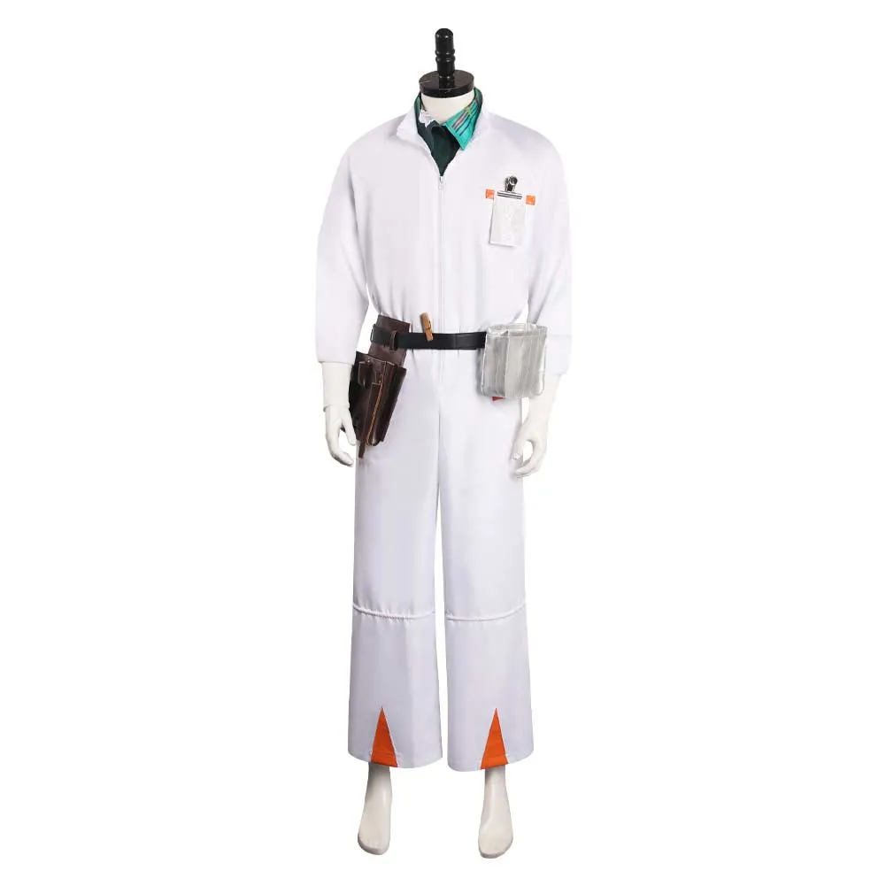 Back to the Future Doc Brown Cosplay Costume Men Jumpsuit Outfits Halloween Carnival Suit