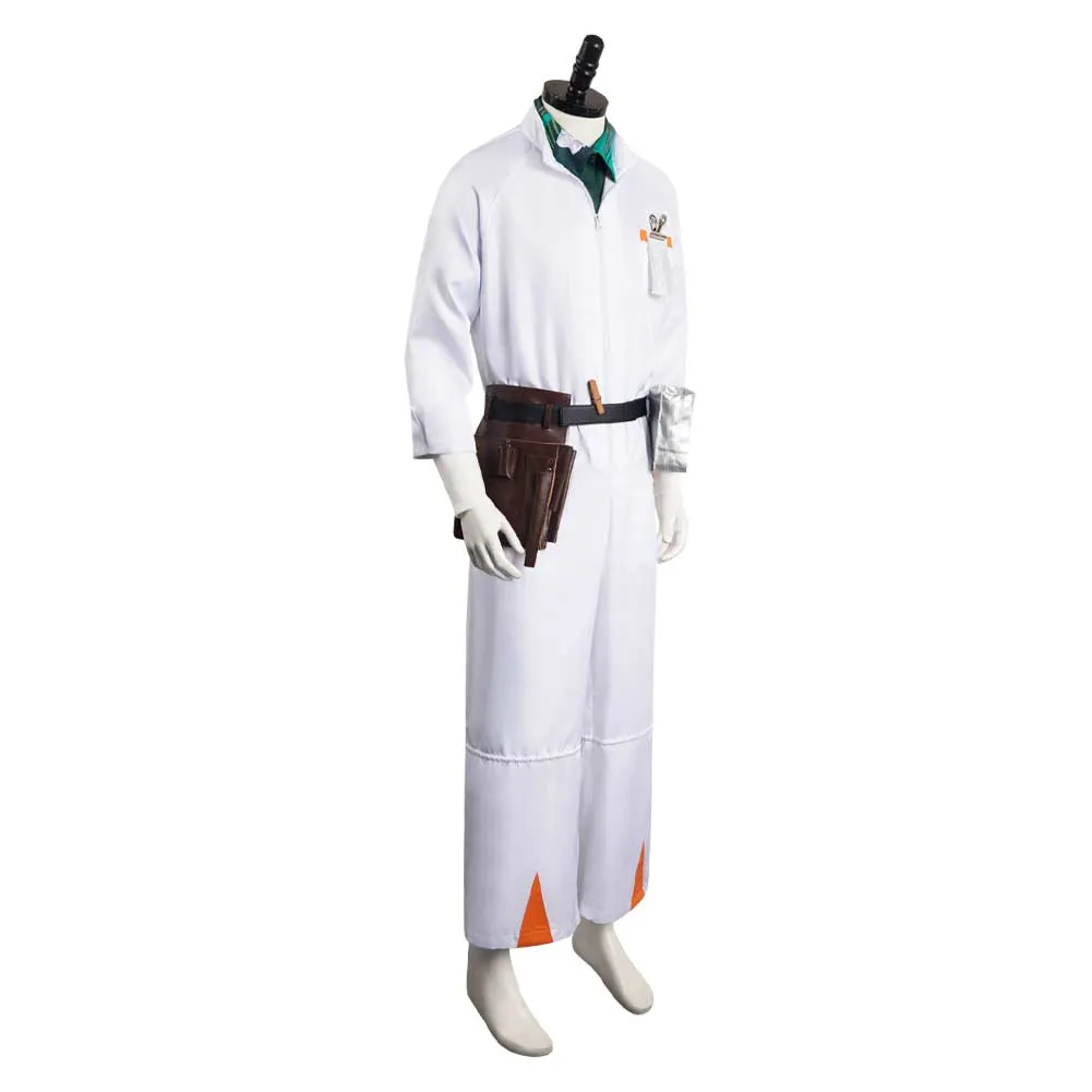 Back to the Future Doc Brown Cosplay Costume Men Jumpsuit Outfits Halloween Carnival Suit