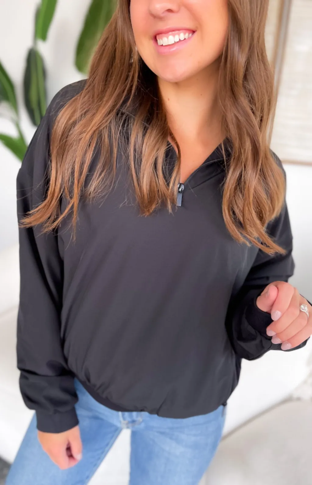 Bailey 3/4 Zip Black Pullover